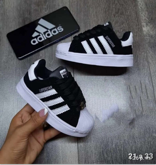 Adidas Superstar Gamusa Negro Niño
